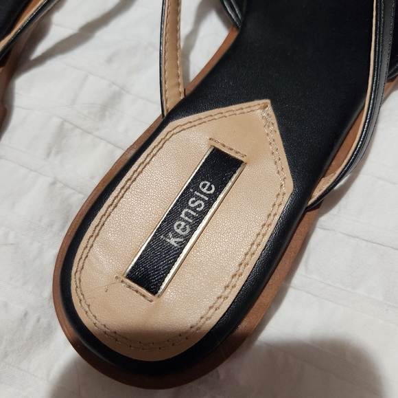 Kensie vegan black sandal slip ons with cute bow tie 🎀 New condition. Size 7 - Picture 6 of 11